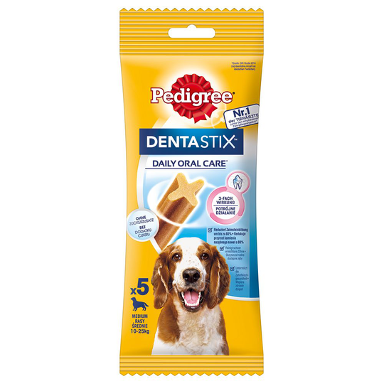 1 + 1 på köpet! 2 x Pedigree Dentastix Daily Oral Care tuggsnacks - Medium (10-25 kg), 10 st (256 g)