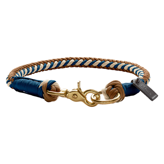 HUNTER Tinnum halsband blått/beige - Stl.: XL, 70 cm halsomfång, Ø 14 mm