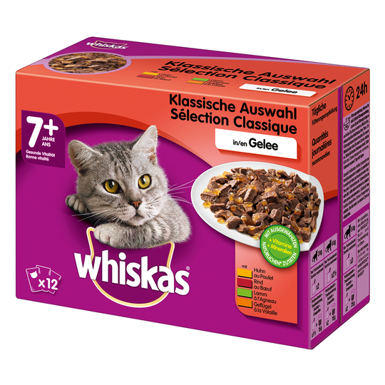 Ekonomipack: 96 x 85 / 100 g Whiskas - Senior 7+ Klassiskt urval i gelé 100 g