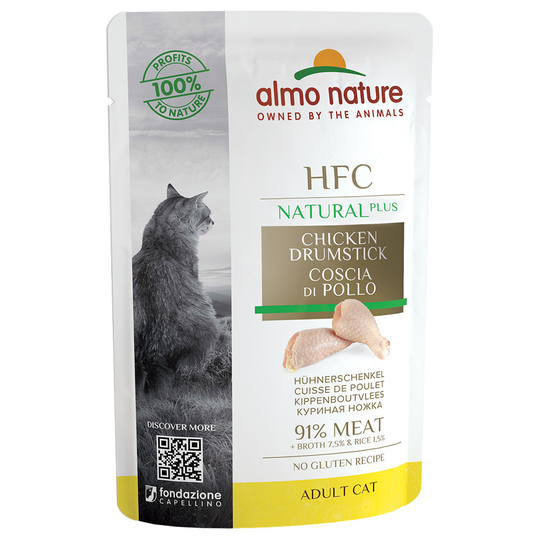 Almo Nature HFC Natural Plus 6 x 55 g - Kycklinglår