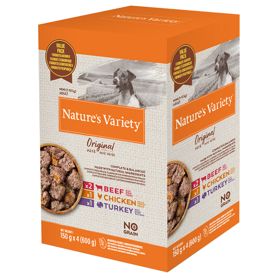 Ekonomipack mix: Nature's Variety Original Paté No Grain Mini 16 x 150 g - Nötkött, kyckling, Kalkon