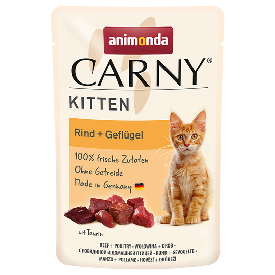 Animonda Carny Kitten Pouch 12 x 85 g - Fjäderfäcocktail
