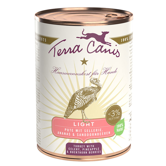 Terra Canis Light 6 x 400 g Kalkon med selleri, ananas och havtorn