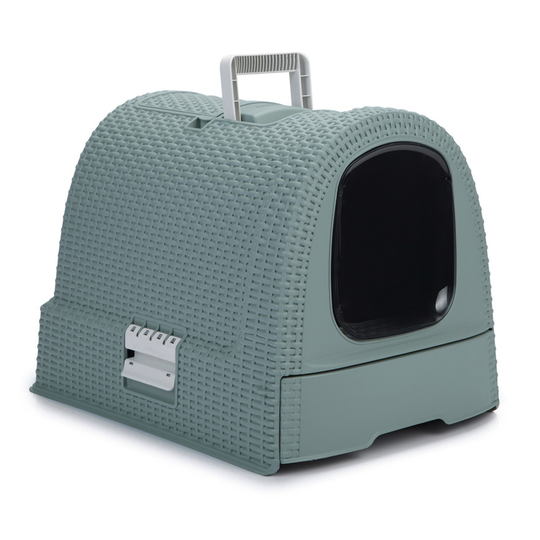 Curver kattlåda med tak Misty Blue (blå)