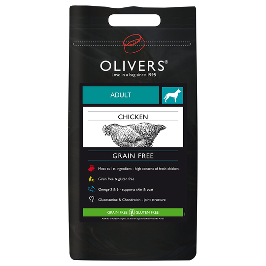 Olivers Adult Small Breed Grain Free Chicken - Ekonomipack: 2 x 4 kg
