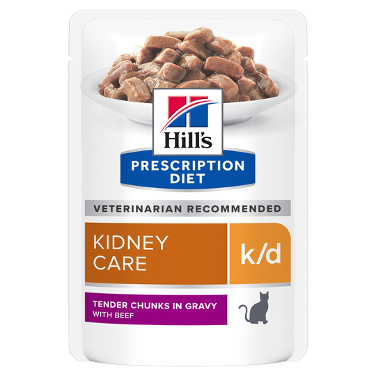 Prescription Diet k/d Kidney Care Våtfoder till Katt i Portionspåse med Nötkött - 12 st x 85 g
