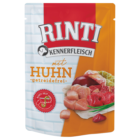 RINTI Kennerfleisch Pouches 10 x 400 g - Kyckling