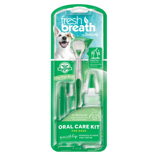Tropiclean Fresh breath dog oral care kit - Tandgele (Stora hundar)