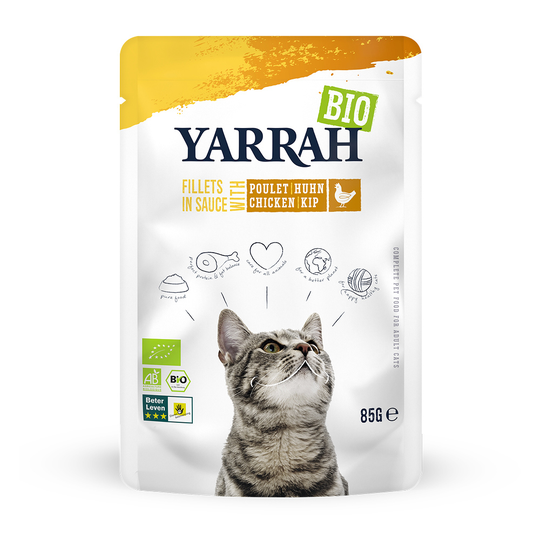 12 + 2 på köpet! 14 x 85 g Yarrah Organic Filets in Sauce - Kyckling