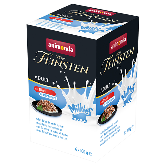 Ekonomipack: Animonda Vom Feinsten Adult Milkies in Sauce 36 x 100 g - Nötkött i mjölksås