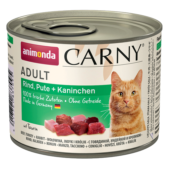Ekonomipack: Animonda Carny Adult 48 x 200 g - Nötkött, kalkon & kanin