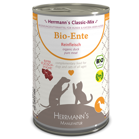 Ekonomipack: Herrmanns Rent kött 12 x 400 g - Ekologisk anka