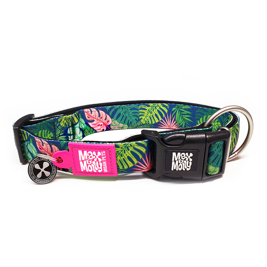 Max & Molly Tropical Smart ID halsband - Stl. S: 28-45 cm halsomfång, B 15 mm
