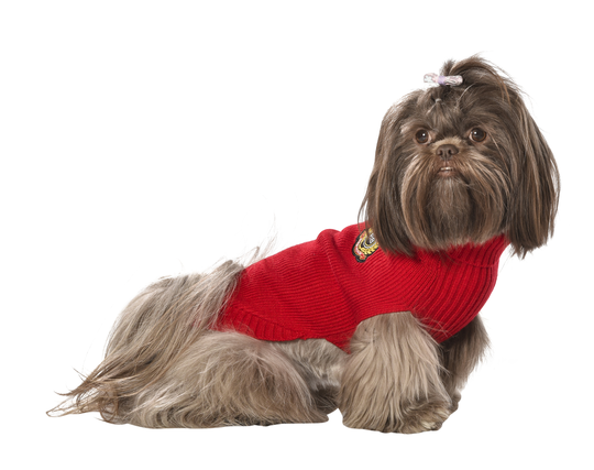 Bobby British Pullover Stickad Hundtröja - Röd (XL - 60 cm)