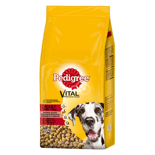 22 + 8 kg på köpet! 30 kg Pedigree hundfoder - Adult Maxi Beef & Rice 30 kg