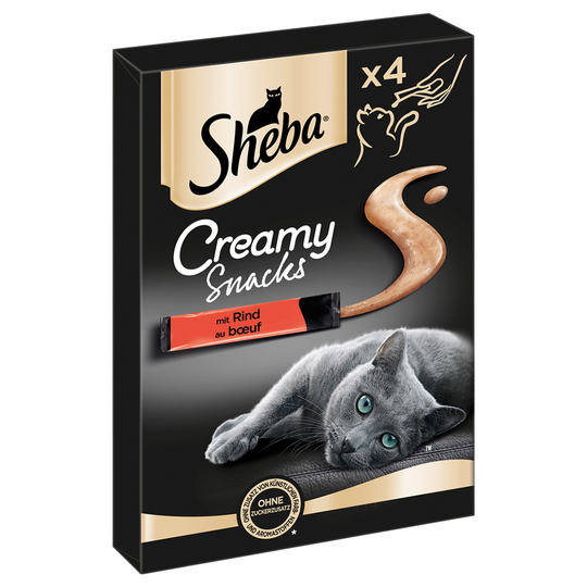 4 x 12 g Sheba Creamy Snacks till sparpris! - Nötkött
