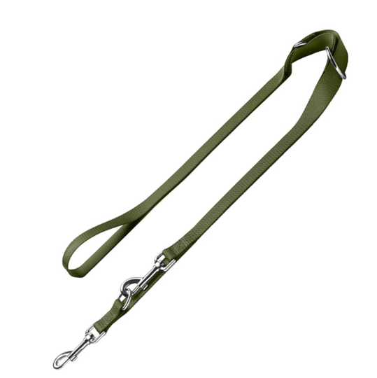 HUNTER set: halsband London + koppel London, olivgrön - Vario Basic stl. S + koppel 200 cm / 10 mm