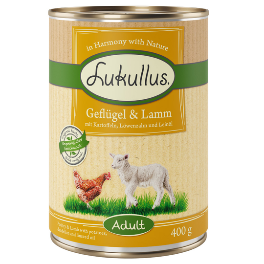 Lukullus Fågel & lamm - 6 x 400 g