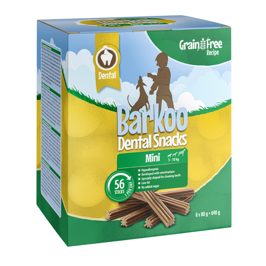 112 Barkoo Dental Snacks Grain Free till sparpris! - Små hundar 112 st (1,28 kg)