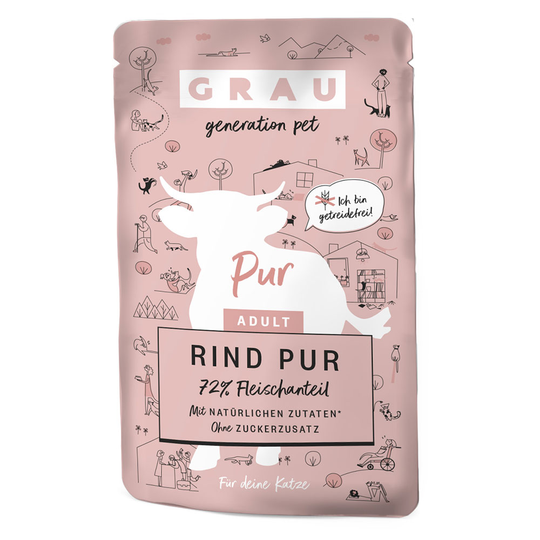 GRAU Gourmet Happen 16 x 125 g - Nötkött pur