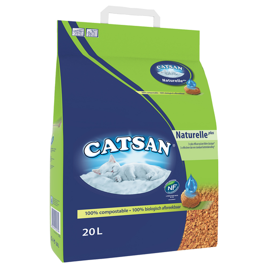 Ekonomipack: 2/3 påsar Catsan kattsand till lågt pris! - Naturelle Plus (2 x 20 l)