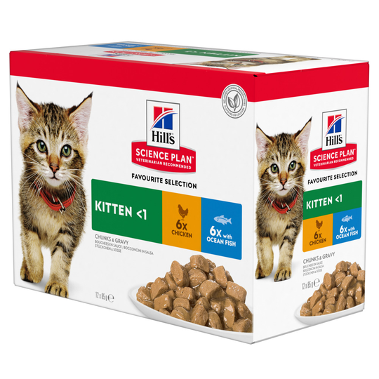 Hill's Science Plan Kitten Tuna Komplettering: 12 x 85 g Hill's Science Plan Kitten Fish Selection