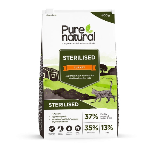 Purenatural Cat Senior Sterilised Turkey (400 g)
