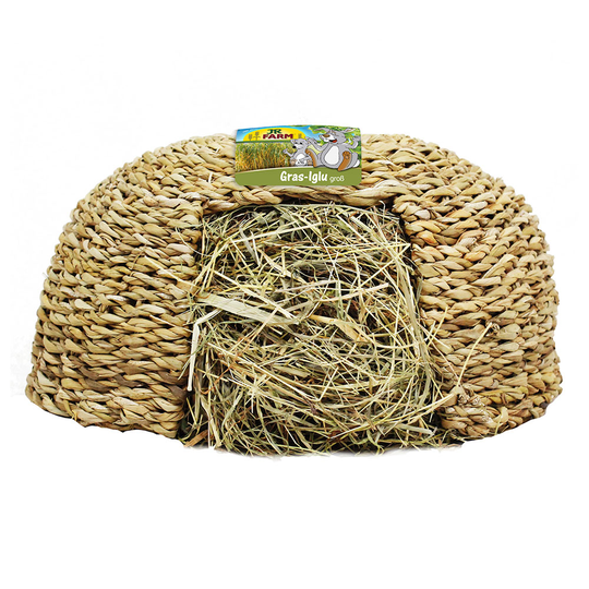 JR Farm gräs-igloo - 470 g (stor 30 x 30 x 25 cm)