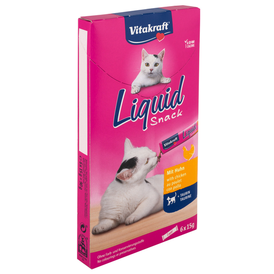 Vitakraft Cat Liquid-Snack Kyckling & taurin - Ekonomipack: 24 x 15 g
