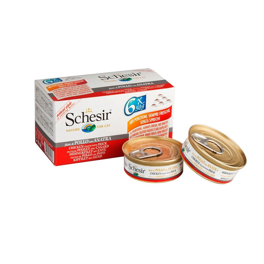 Schesir Cat Adult Chicken & Duck 6x50 g