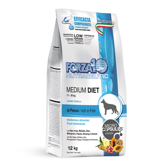 Ekonomipack: 2 / 3 påsar Forza 10 hundfoder till lågpris! - Medium Diet med fisk (2 x 12 kg)