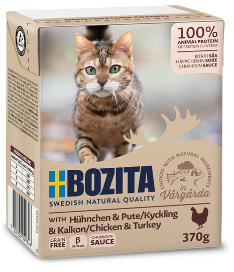 Bitar i sås Kyckling & Kalkon för katt - 6 st x 370 g