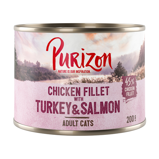 Purizon Adult - Grain Free 6 x 200 g - Kycklingfilé, kalkon & lax
