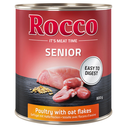 Rocco Senior 12 x 800 g - Fjäderfä & havregryn
