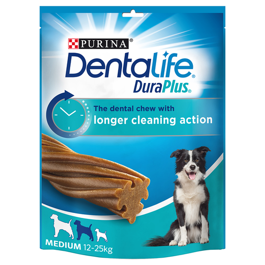 Purina Dentalife DuraPlus för medelstora hundar - 5 x 197 g