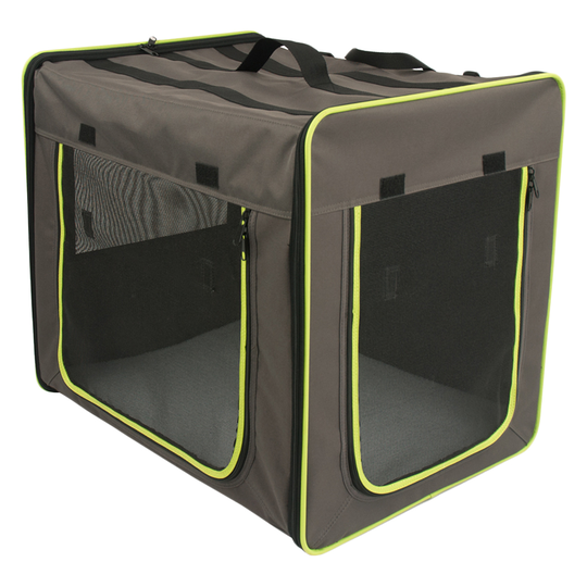 Transportkoja First Class Basic - Stl. M: L 61 x B 46 x H 53,5 cm grå/grön