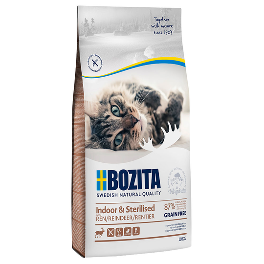 Ekonomipack: 2 x 10 kg Bozita Feline kattfoder till lågpris! Grainfree Indoor & Sterilised 2 x 10 kg