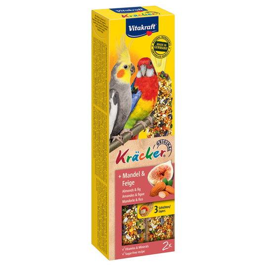 Vitakraft Kräcker för stora parakiter - Mandel & fikon, 2 st