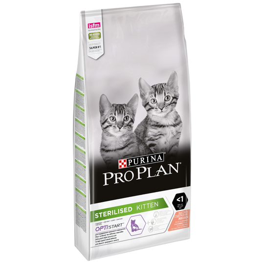 9 + 1 kg på köpet! 10 kg Pro Plan torrfoder för katt - Sterilised Kitten Salmon