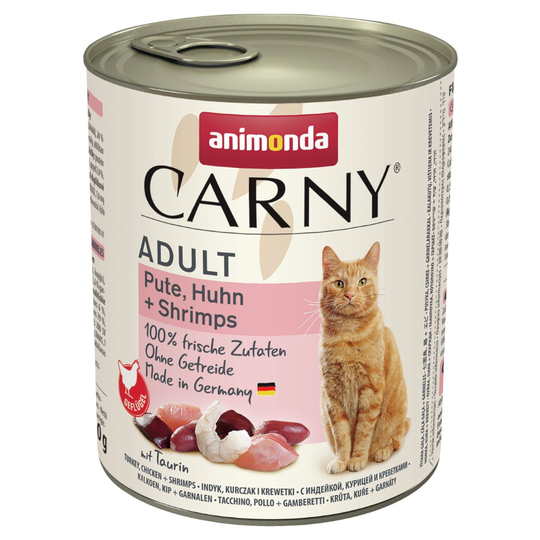 Ekonomipack: Animonda Carny Adult 12 x 800 g Kalkon, kyckling & räkor