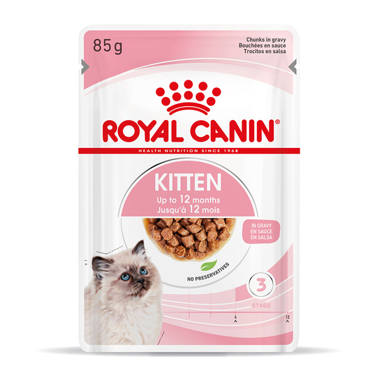 36 + 12 på köpet! 48 x 85 g Royal Canin våtfoder katt - Kitten i sås
