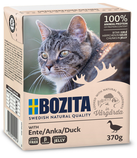 Bitar i Gelé Anka för katt - 16 st x 370 g