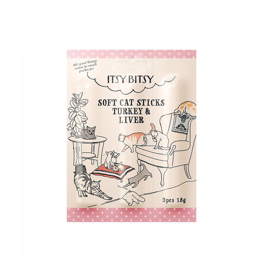ItsyBitsy Cat Sticks Kalkon & Lever 3 x 6 g