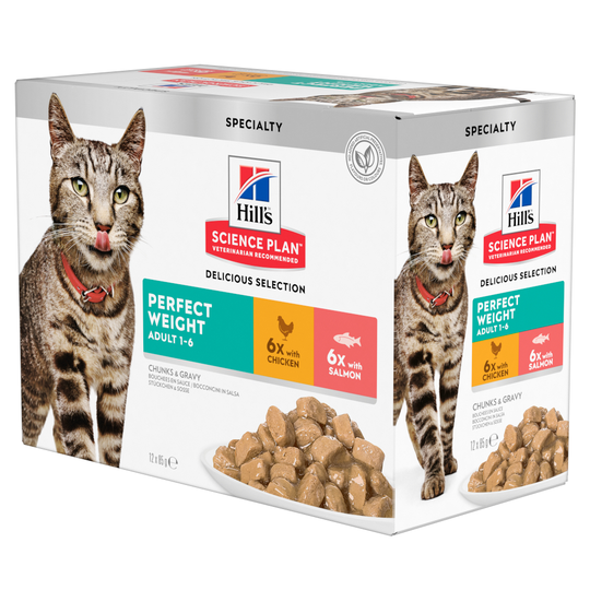 Hill's Science Plan Adult Perfect Weight Chicken Komplettering: 12 x 85 g Hill's Science Plan Perfect Weight
