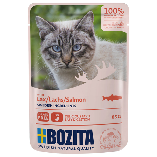 Ekonomipack: Bozita bitar i sås Pouch 24 x 85 g - Lax
