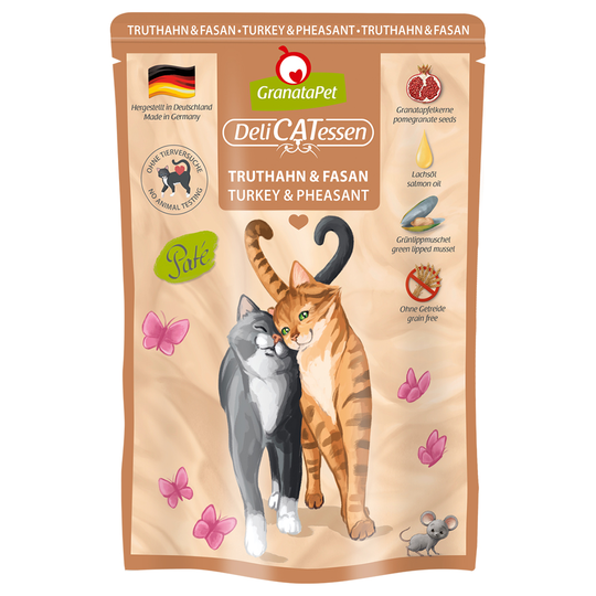 GranataPet DeliCatessen Pouch 6 x 85 g - Kalkon & fasan