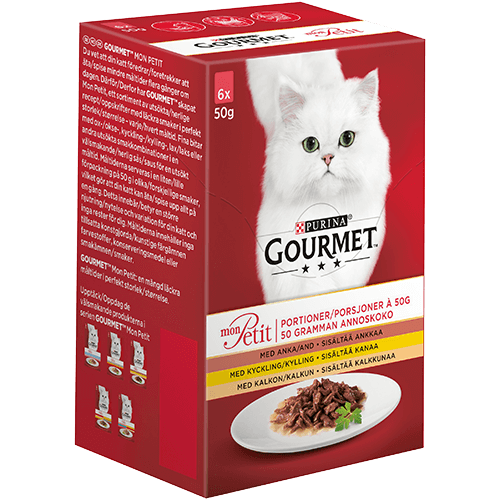 Våtfoder Mon Petit fågel för katt - 6 x 50 g