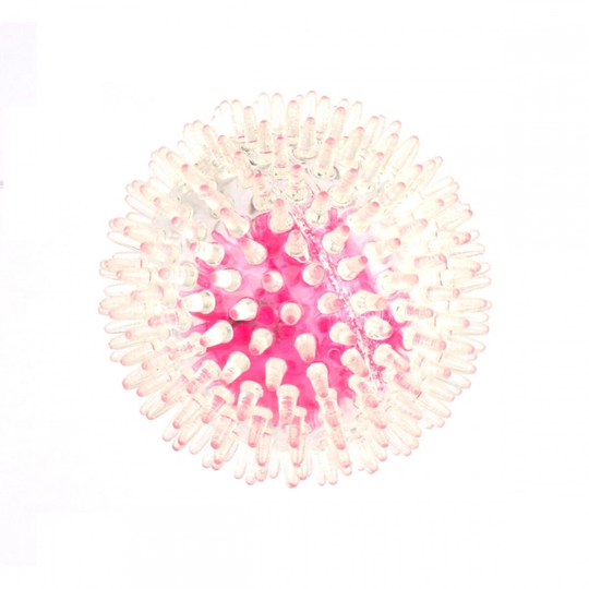 Little&Bigger TPR Spikboll LED Rosa 8 cm