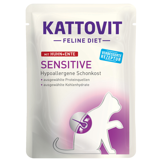 Kattovit Sensitive Pouch - 24 x 85 g Kyckling & anka