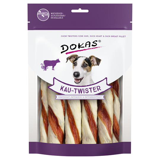 Dokas Twister tuggpinnar - Nöthud, ankhjärta & ankbröstfilé 200 g